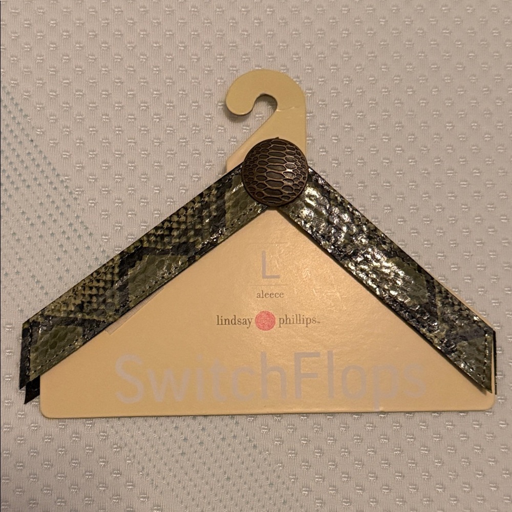 Lindsay Phillips Olive Snakeskin Switch Flop Interchangeable Straps Large